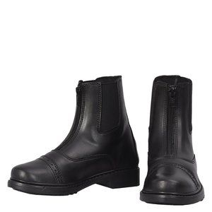 NEW TUFFRIDER CHILDREN'S STARTER FRONT ZIP PADDOCK BOOTS, BLACK, 2